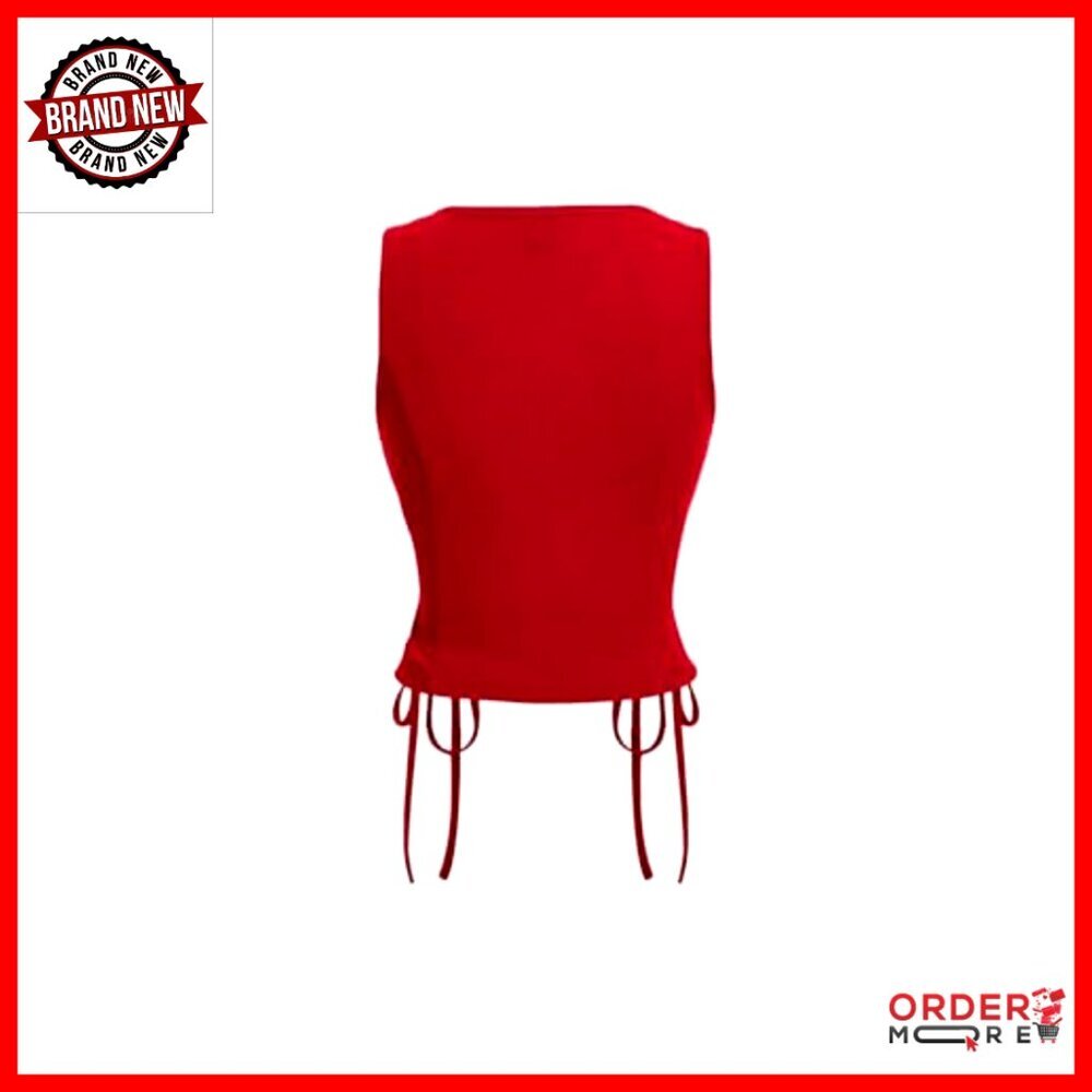 Sleeveless Western Cowgirl Lace Up Vest Top Y2K Business Casual Concert Outfit - Picture 2 of 4